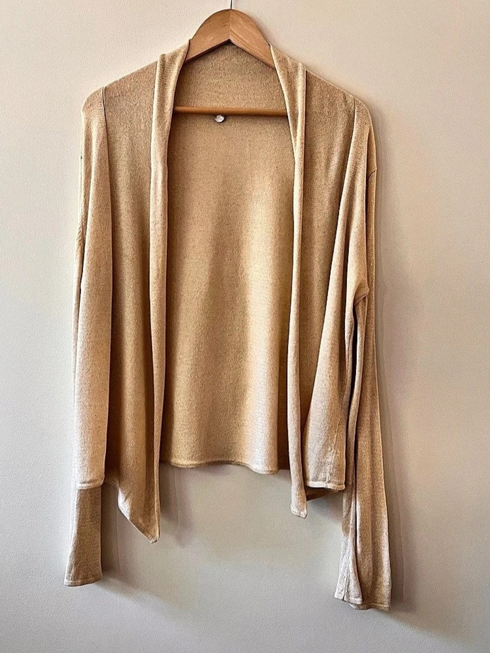 Margaret O’Leary Off White Cream Open Front Cardigan Estimated Size M/L